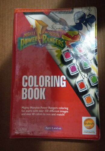 NEW SEALED Vintage 1995 Saban Power Rangers Coloring Book Windows/Mac Pc CD ROM