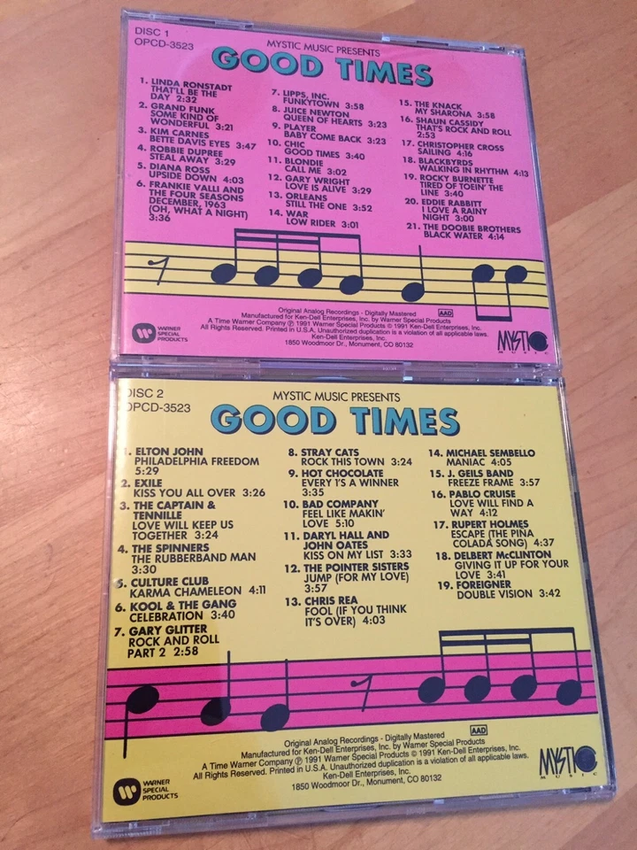 MYSTIC MUSIC PRESENTS GOOD TIMES 2 CD SET OPCD-3523 RARE OOP Shaun Cassidy More! Foto 2 de 4