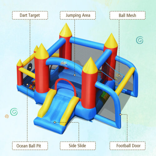 Aufblasbare Hüpfburg Rutsche Hüpfburg Fußballtor Bällebad Kinder Geschenk - Bild 5 von 7