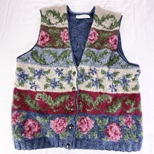VTG Robert Scott LTD Sweater Vest Pure Wool/Laine Womens Sz Large Granny