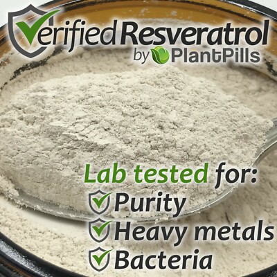 10 Gramm PlantPills mikronisiertes Trans-Resveratrol Pulver >99% zertifizierte Reinheit
