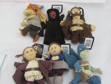 NWT - 1998 Hasbro Star Wars Episode I Buddies Lot of 6 7" Plush Dolls