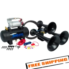 HornBlasters HK-C3B-127H Outlaw 127H Black Train Horn Kit