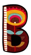letter B moda fabric applique iron on not embroidered 1pc