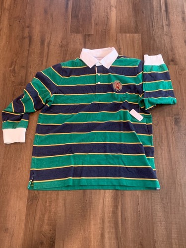 Neu mit Etikett Herren 2XL Brooks Brothers Poloshirt gestreift Langarm Golf Rugby CREST