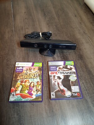 Microsoft Xbox 360 Kinect Sensor Bar W/2 games tested and working