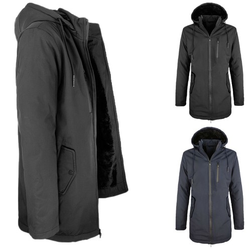Giubbotto Uomo Invernale Imbottito Con Pelliccia Piumino Lungo Giubbino  VEQUE | eBay