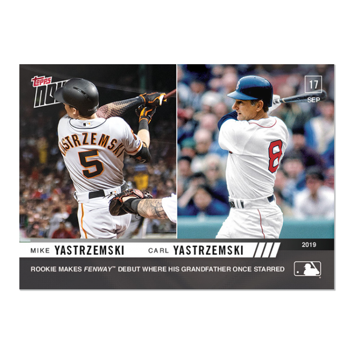 2019 TOPPS NOW #855 MIKE YASTRZEMSKI & CARL YASTRZEMSKI HR IN