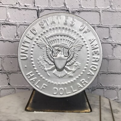 John F. Kennedy Vintage JFK Half Dollar 50 Cents Ceramic Silver