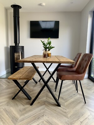 Industrial Style Industrial Reclaimed Wood Dining Table Mango Wood