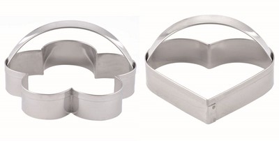 Ausstecherform Blüte oder Herzform mit Griff Edelstahl ø 90 x H 20 mm