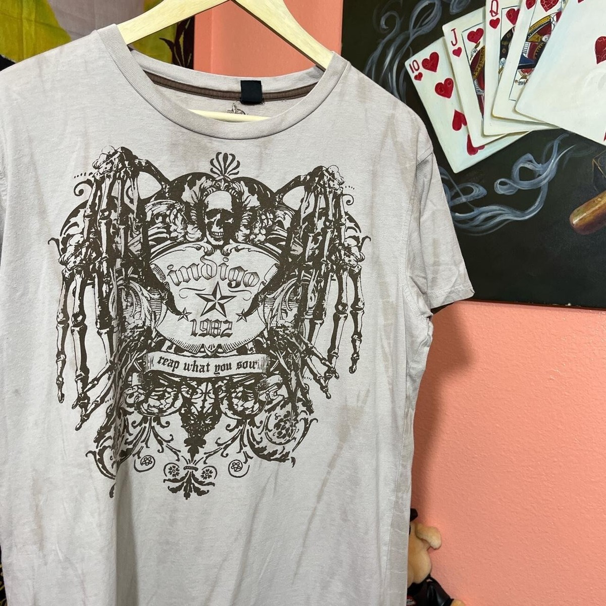 L Y2K indigo star skull rockstar shirt | eBay L Y2K indigo star skull rockstar shirt | eBay
