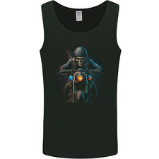 Skull Biker Motorcycle Motorbike Grim Reaper 32 Mens Vest Tank Top