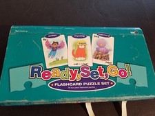 Vintage Flashcard Ready Set Go Action, Rhyming Matching 78 Educational Puzzles