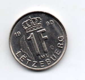 Luxembourg 1990, Jean Grand-Duc, LËTZEBUERG 1 Franc (1LUF)  a