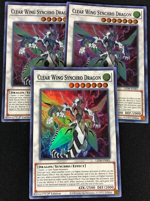 YUGIOH CLEAR WING SYNCHRO DRAGON LED8-EN001 1ST SUPER X3 (NM)