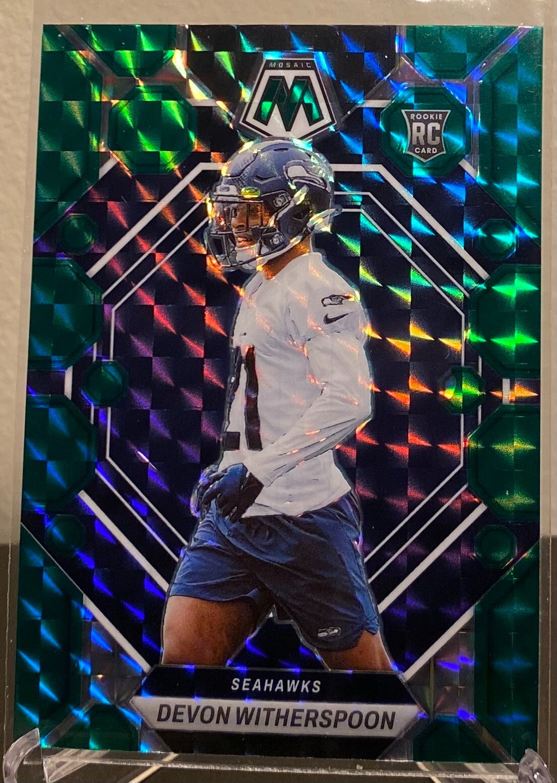2023 Panini Mosaic Football - Devon Witherspoon -Green Mosaic RC -#313 -Seahawks