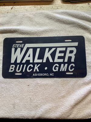 Vintage Plastic Asheboro N.C. Steve Walker Buick Front Booster License Plate