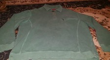 Pendelton 1/4 ZIP pull over Cotton Green Size Large 29685 Long Sleeve