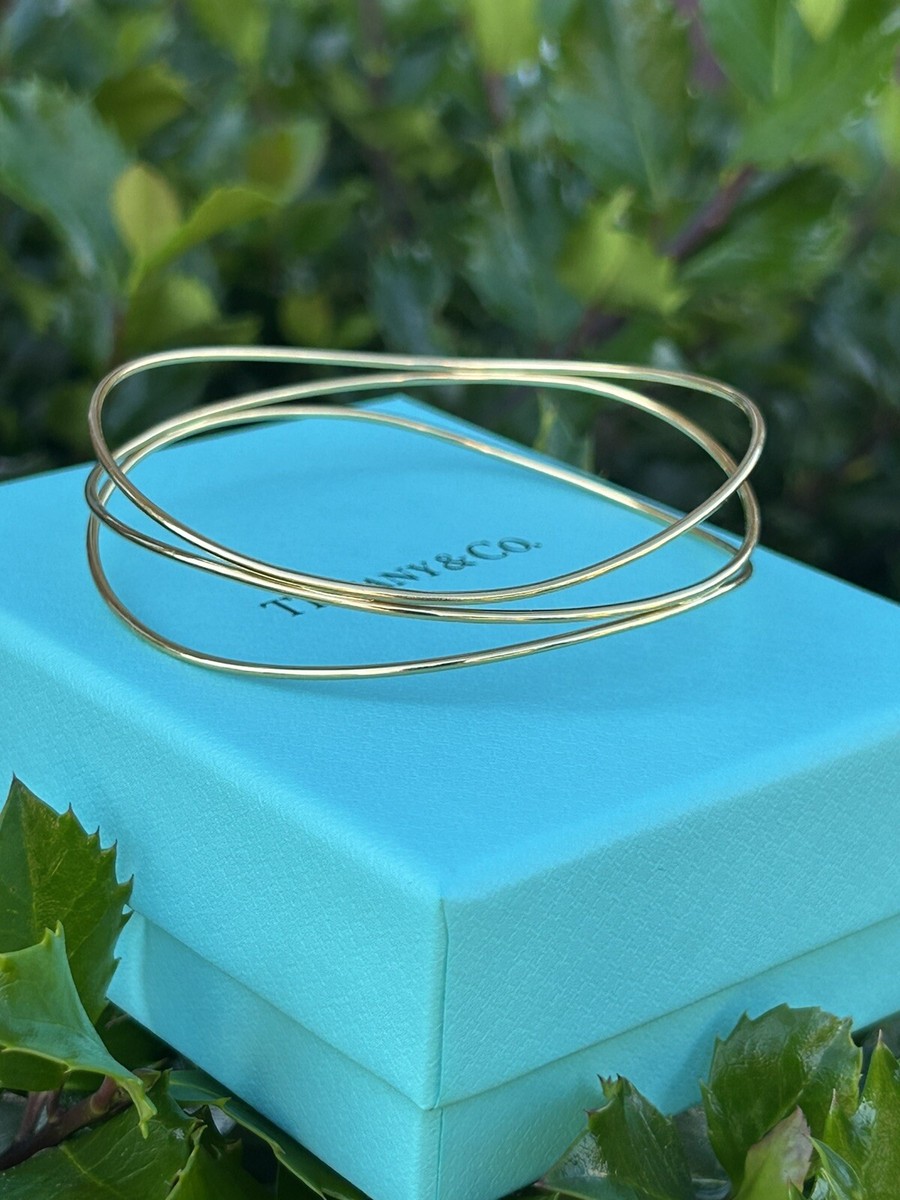 ティファニー Wave 3 Row Au750 ダイヤモンドバングル Tiffany & Co 18K Elsa Peretti Wave 3 Row Bangle Bracelet