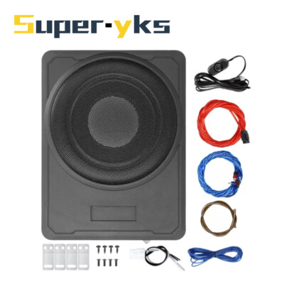 10'' 600W Slim Under-Seat Subwoofer Powered Car Truck Sub w/ Amp Kit Speaker H5Z3