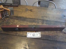 Vintage STANLEY No. 0 Level Cherry 28" Wood Carpenters Bubble Level Made in USA