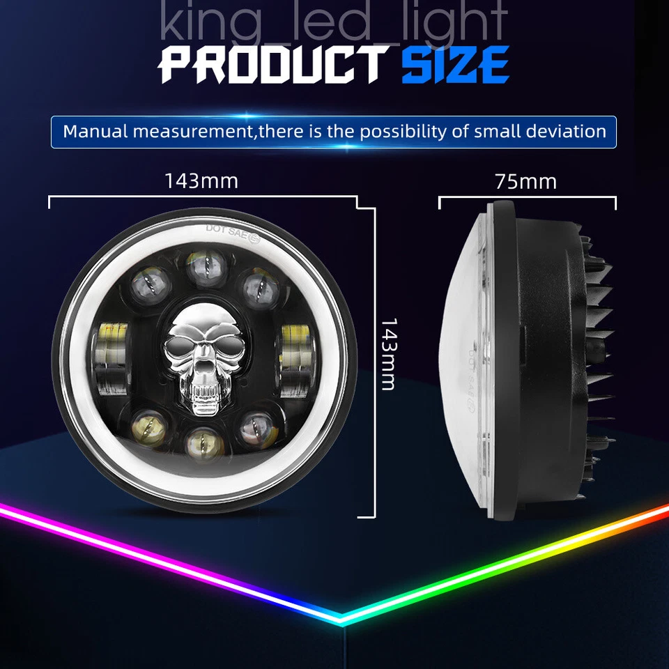 4 шт круглых светодиодных фар для GMC C15/C1500 1961-1972 Pickup C2500 5,75 дюйма 5-3/4 дюйма - Изображение 4 из 4