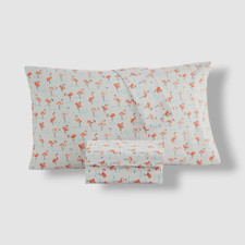 Home Design White Printed Microfiber 4-Piece Sheet Set, Full Size