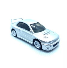 Custom Hot Wheels Chrome ‘98 Subaru Impreza 22B STI White Wheels + Rubber Tires