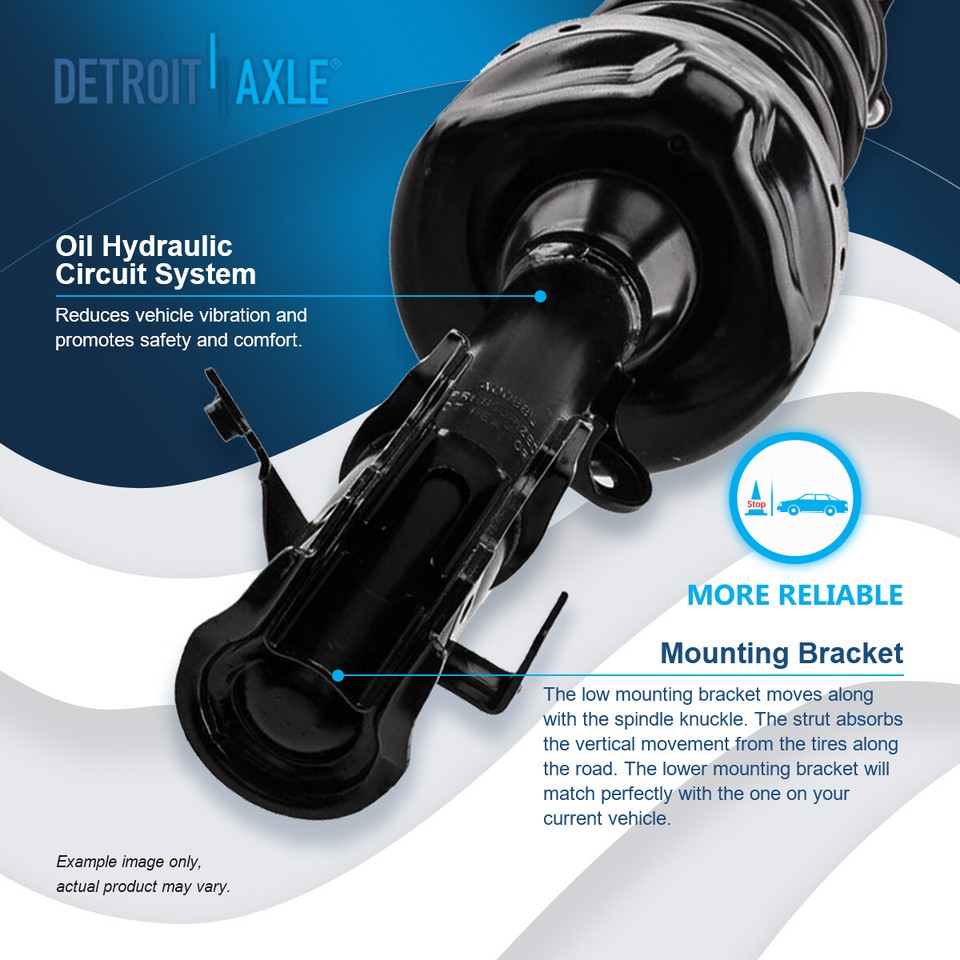 Front Struts With Coil Springs Set For 2015-2019 Honda Fit - Driver & Passenger Side, Detroit Axle