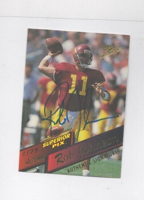 1995 Superior Pix /3000 Rob Johnson #11 Rookie Auto 2179 OF 3000
