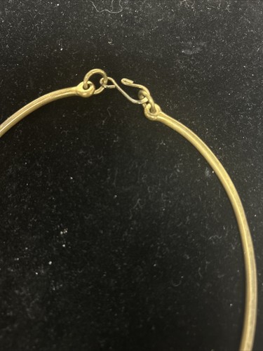Vintage Brass and Copper Choker Necklace, Large Mixed Metals Pendant Necklace - Picture 4 of 4