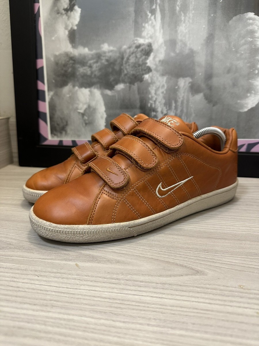 Nike BRS Men's Tan Leather 90s Strap Training Sneakers Size SAMPLE
