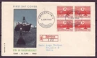 e5150/ Denmark Lighthouse Ship 4-block FDC Cover 1960