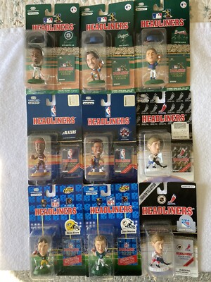 Lot of 9 Corinthian Headliners NFL, MLB, NBA, NHL. New in Package.