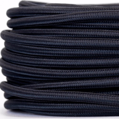 Textilkabel für Lampe, Stoffkabel Lampenkabel, 2-adrig 2x0,75mm², Schwarz - Bild 1 von 2