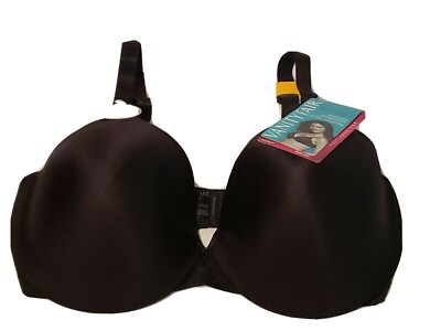 34DD Vanity Fair Bra Black Nearly Invisible Full Coverage t-shirt 75201 New 
