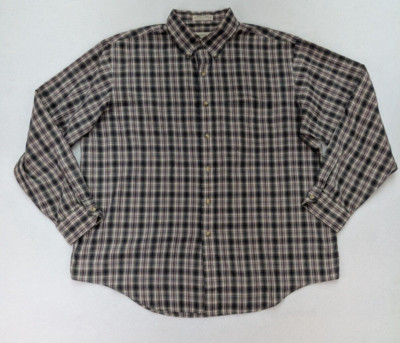Tournament Arrow Men's Button-Up Shirt Size XL Plaid Long Sleeve Lightweight