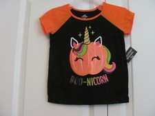 NWT 2T GIRL'S HALLOWEEN THEMED S/S SHIRT  "BOO-NICORN"