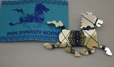 LIZTECH ARTISAN JEWELRY 1996 HAN DYNASTY HORSE MAGNIFICENT FLYER BROOCH PIN