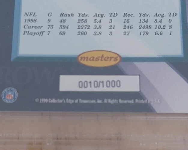 1999 Collector's Edge Masters #50 Terry Kirby Galvanized  0010/1000 PSA 9  - Image 4 of 4