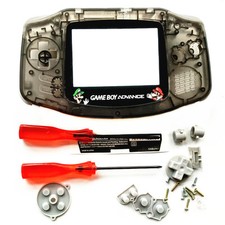 Super Mario Clear Black Housing Shell Case For Nintendo Game Boy Advance GBA