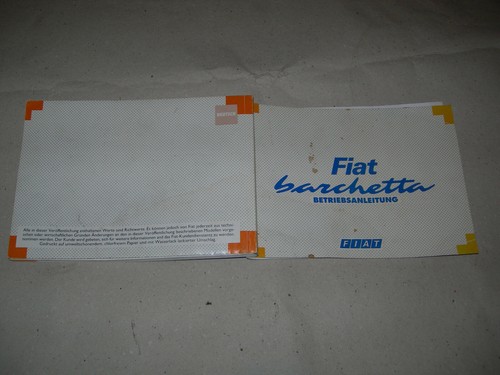 Fiat BARCHETTA BETRIEBSANLEITUNG DEUTSCH Libretto Manuale Uso e Manutenzione - 第 2/3 張圖片