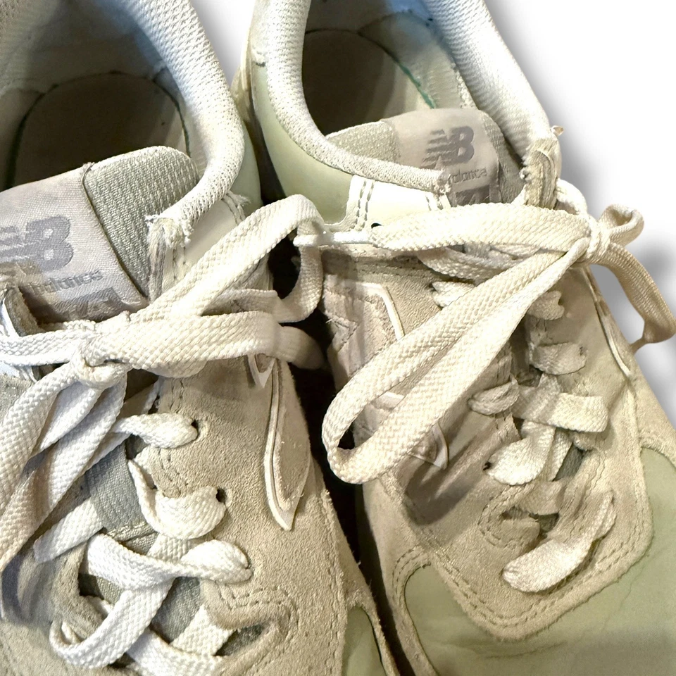 New Balance 574 Calm Green Sneakers Women's 9.5 Men's 8 Suede Athletic Shoes - Image 3 of 4