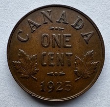 CANADA 1925 GEORGE V CENT BRONZE KM# 28 1925 CANADA 1C NICE QUALITY