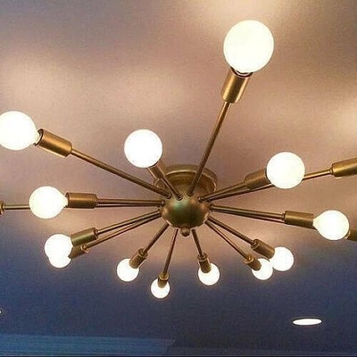 Mid century Style Atomic 16 Arm Flush Mount Ceiling Light For Decoration