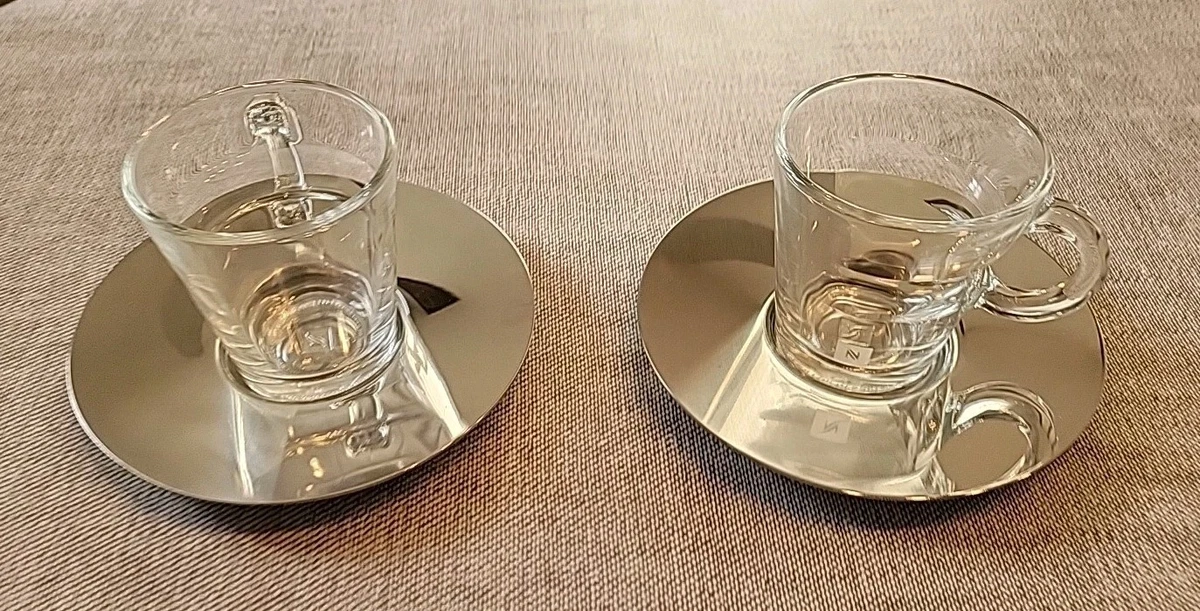 Tasse Et Soucoupe Art Déco En Métal Argenté (Alfenide) - Demi-tasse Style Vintage, Bon état
