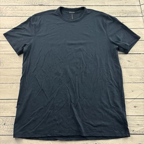PROOF Merino Wool 72 Hour Short Sleeve Blank T Shirt Men's Large Blue Huckberry