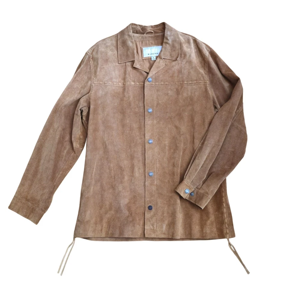 De Colección Wilsons Cuero M Julian Hombres Cachemira Gamuza Camisa Chaqueta Pantalones Conjunto L/36 Marrón Foto 2 de 4