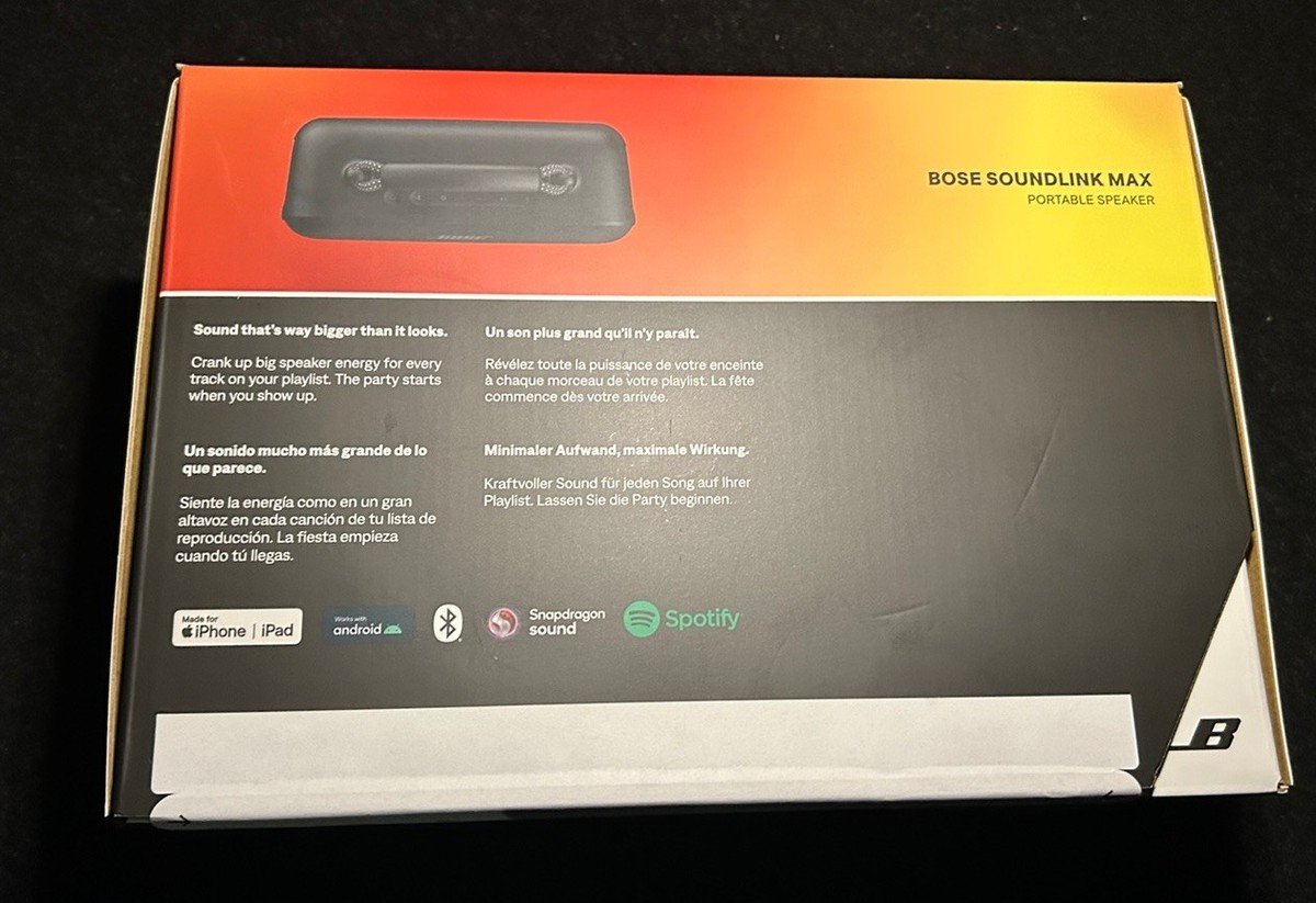 Bose SoundLink Max Wireless Portable Bluetooth Speaker Black